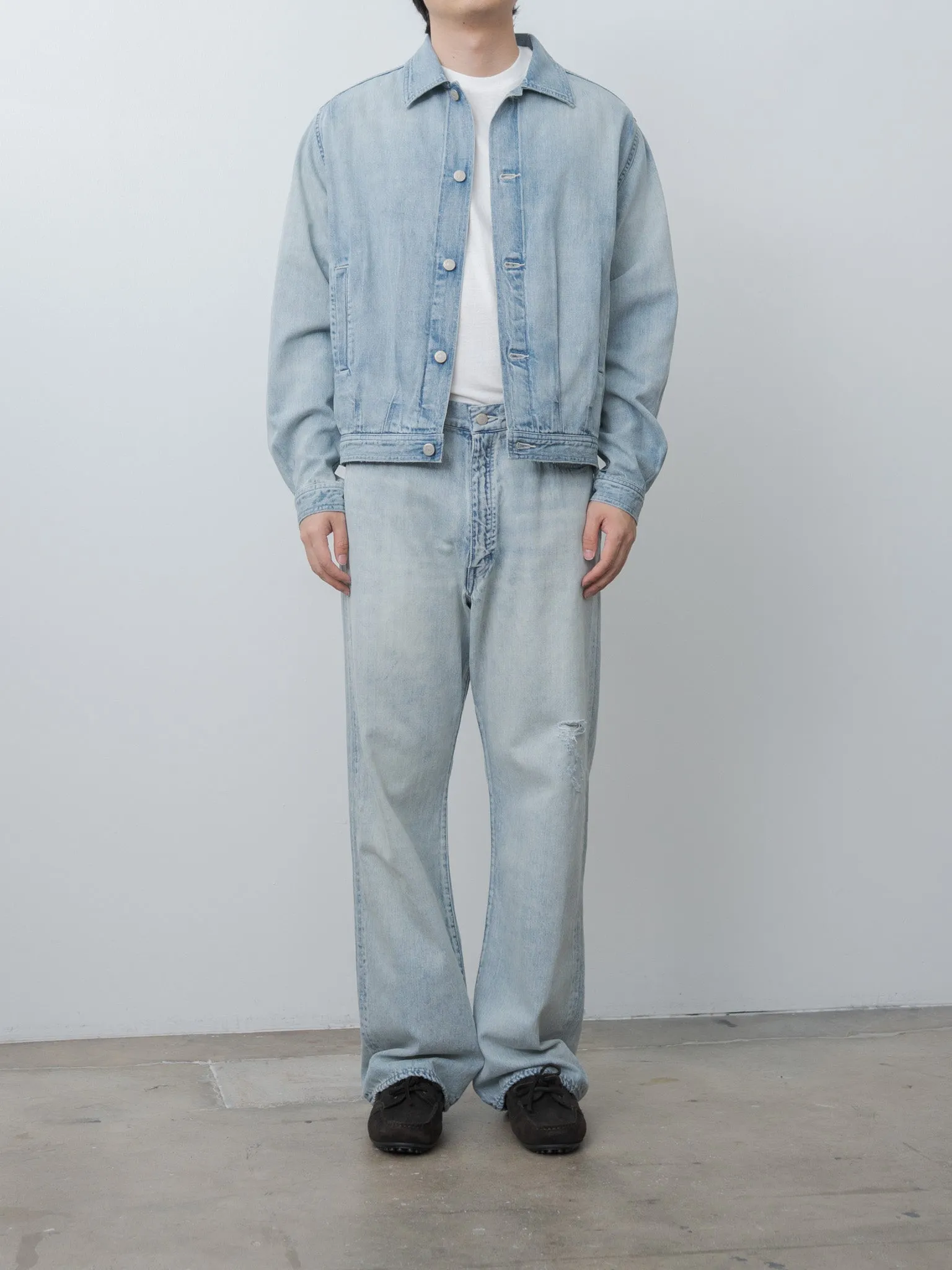 Faded Selvedge Light Denim Pants - Light Indigo sold by Namu Shop product image thumbnail 3