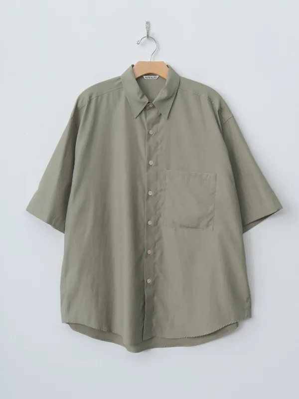 Washed Finx Twill Big Half Sleeved Shirt - Olive made by Auralee
