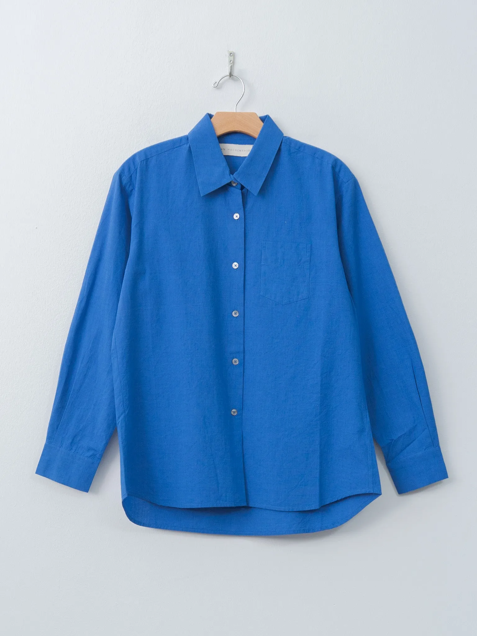 Chrisly Shirt - Blue Cotton Fil-a-Fil sold by Namu Shop