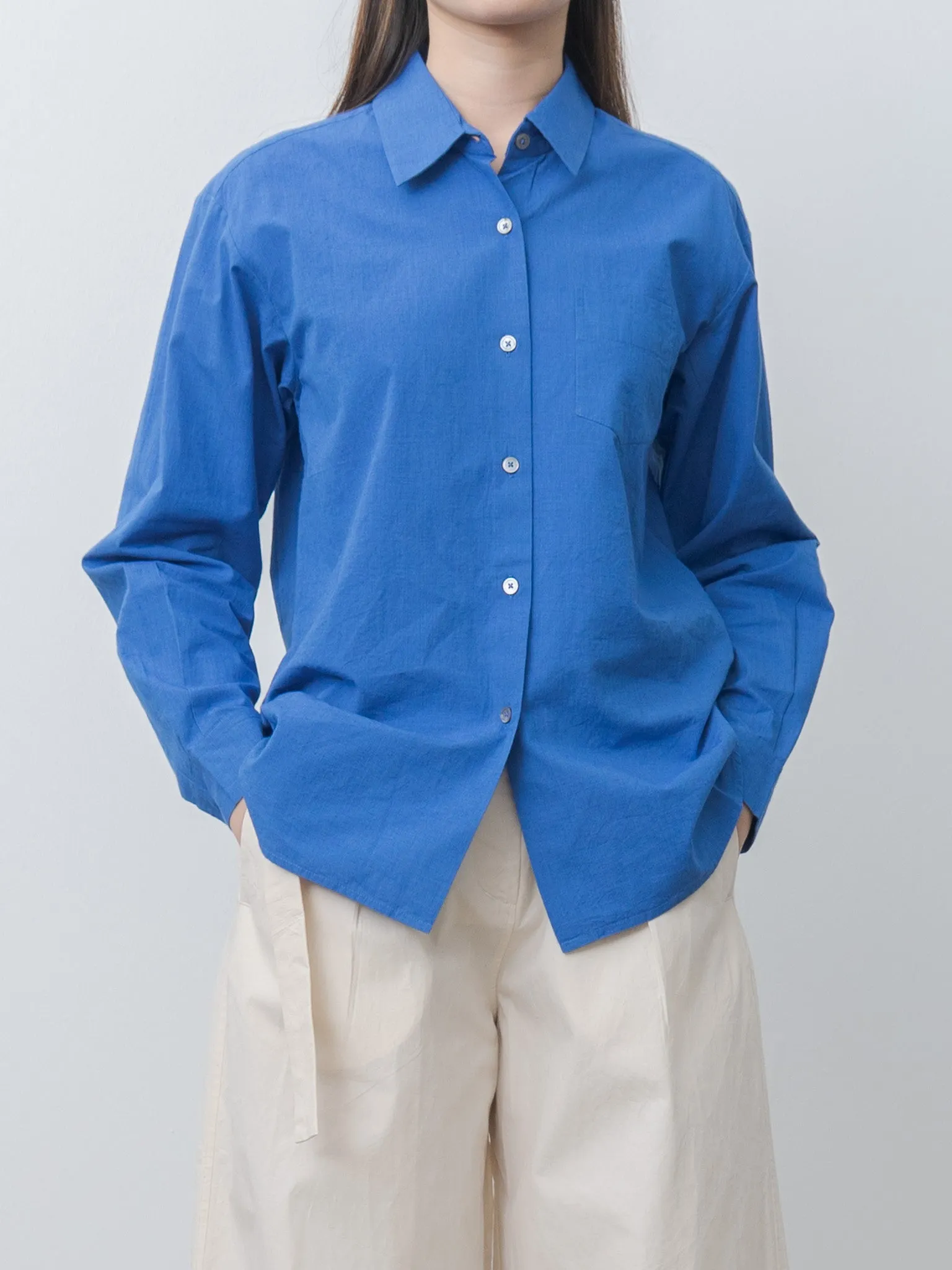 Chrisly Shirt - Blue Cotton Fil-a-Fil sold by Namu Shop product image thumbnail 4