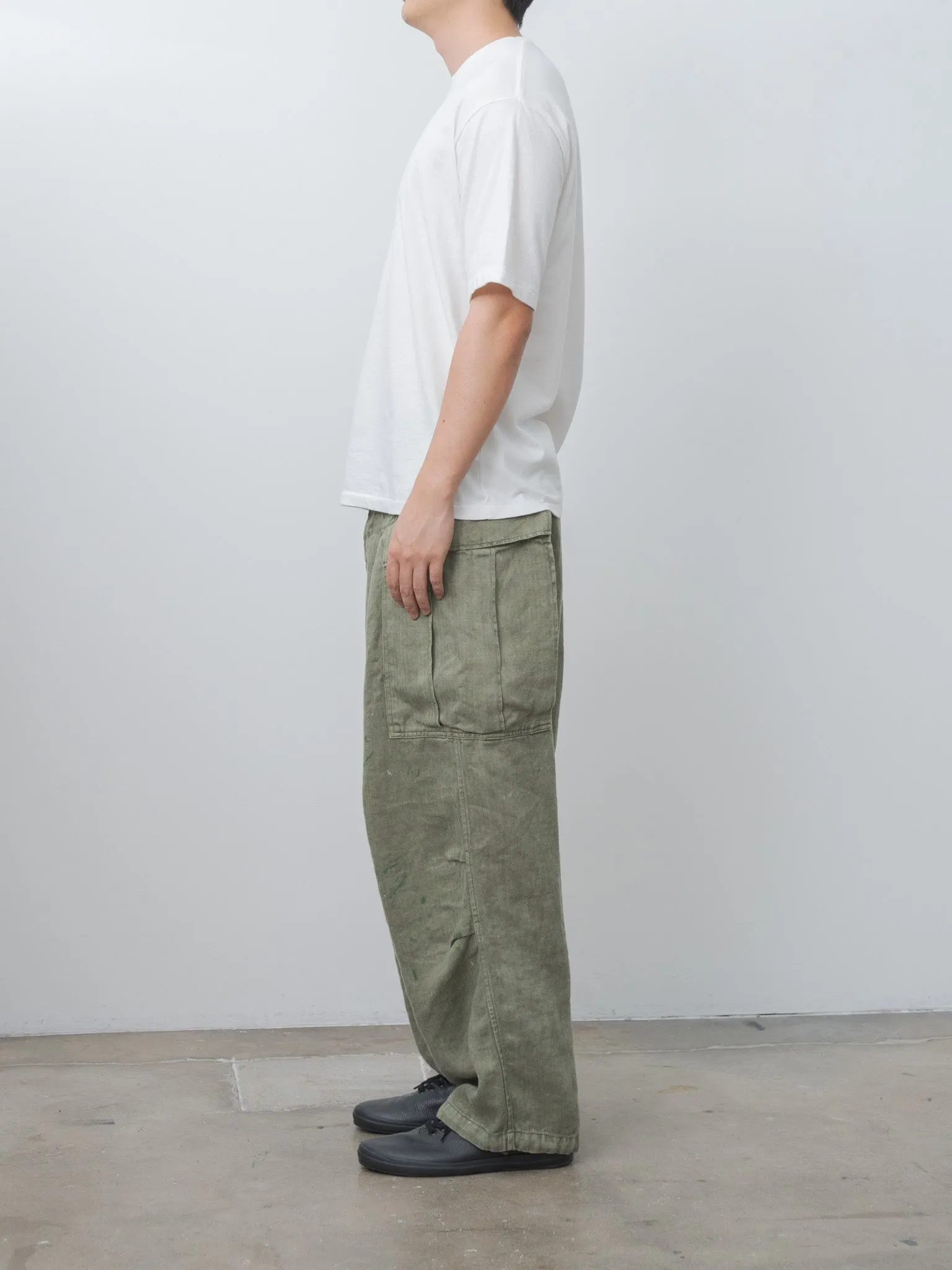 HBT Linen Cargo Pants - Olive Drab sold by Namu Shop product image thumbnail 4