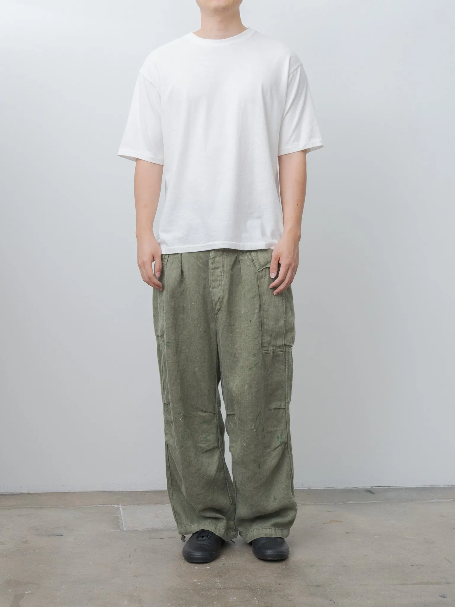 HBT Linen Cargo Pants - Olive Drab sold by Namu Shop product image thumbnail 3