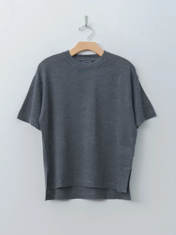 MARTA Merino Wool Tee YFI - Steel Melange made by Sofie D'Hoore