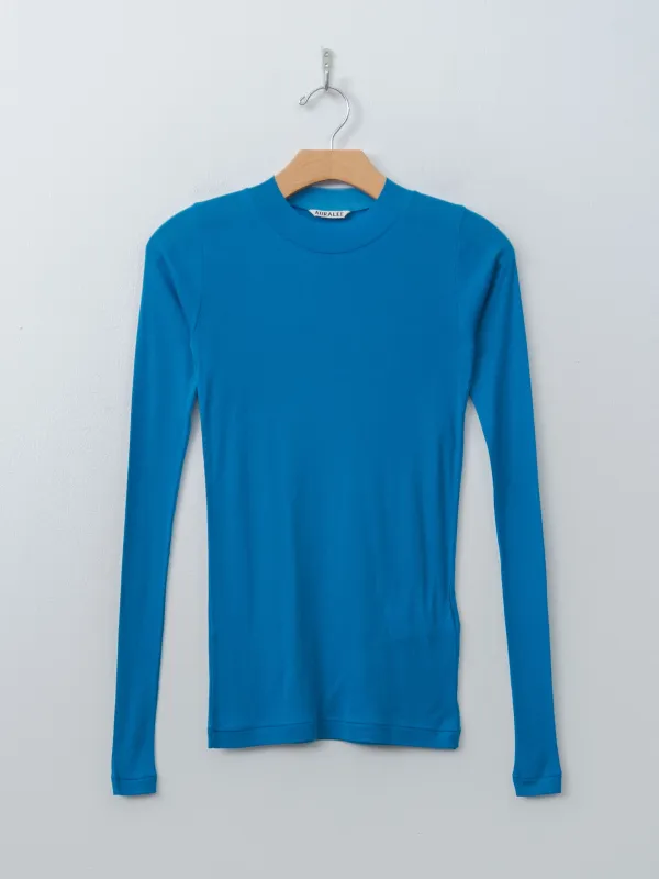 Super High Gauge Sheer Rib L/S Tee - Blue, Top Gray, Black made by Auralee