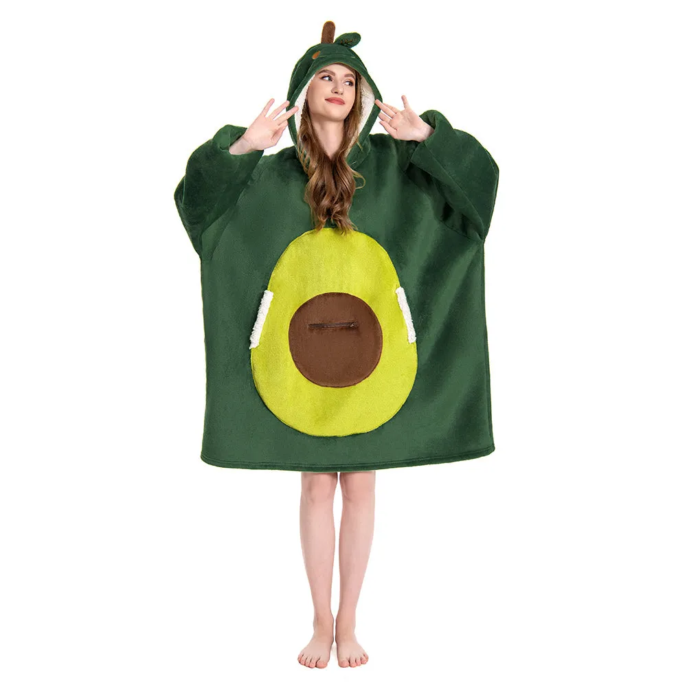 OLAOLA Avocado Wearable Blanket Hoodie Food Onesie Oversized Soft Homwear With Pocket For Adult sold by OLAOLA product image thumbnail 4