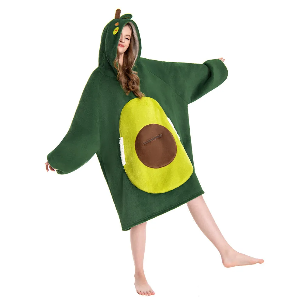 OLAOLA Avocado Wearable Blanket Hoodie Food Onesie Oversized Soft Homwear With Pocket For Adult sold by OLAOLA product image thumbnail 5