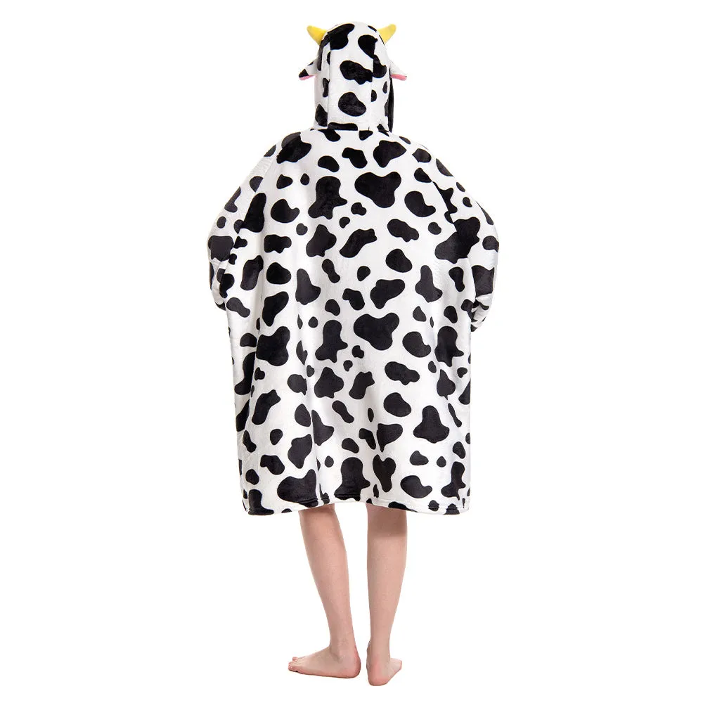 OLAOLA Dairy Cows Wearable Blanket Hoodie Animals Onesie Oversized Soft Homwear With Giant Pocket For Adult sold by OLAOLA product image thumbnail 2