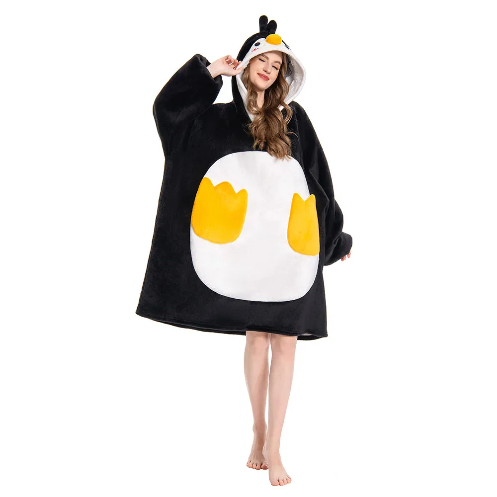 OLAOLA Penguin Wearable Blanket Hoodie Animals Onesie Oversized Soft Homwear With Giant Pocket For Adult sold by OLAOLA product image thumbnail 5