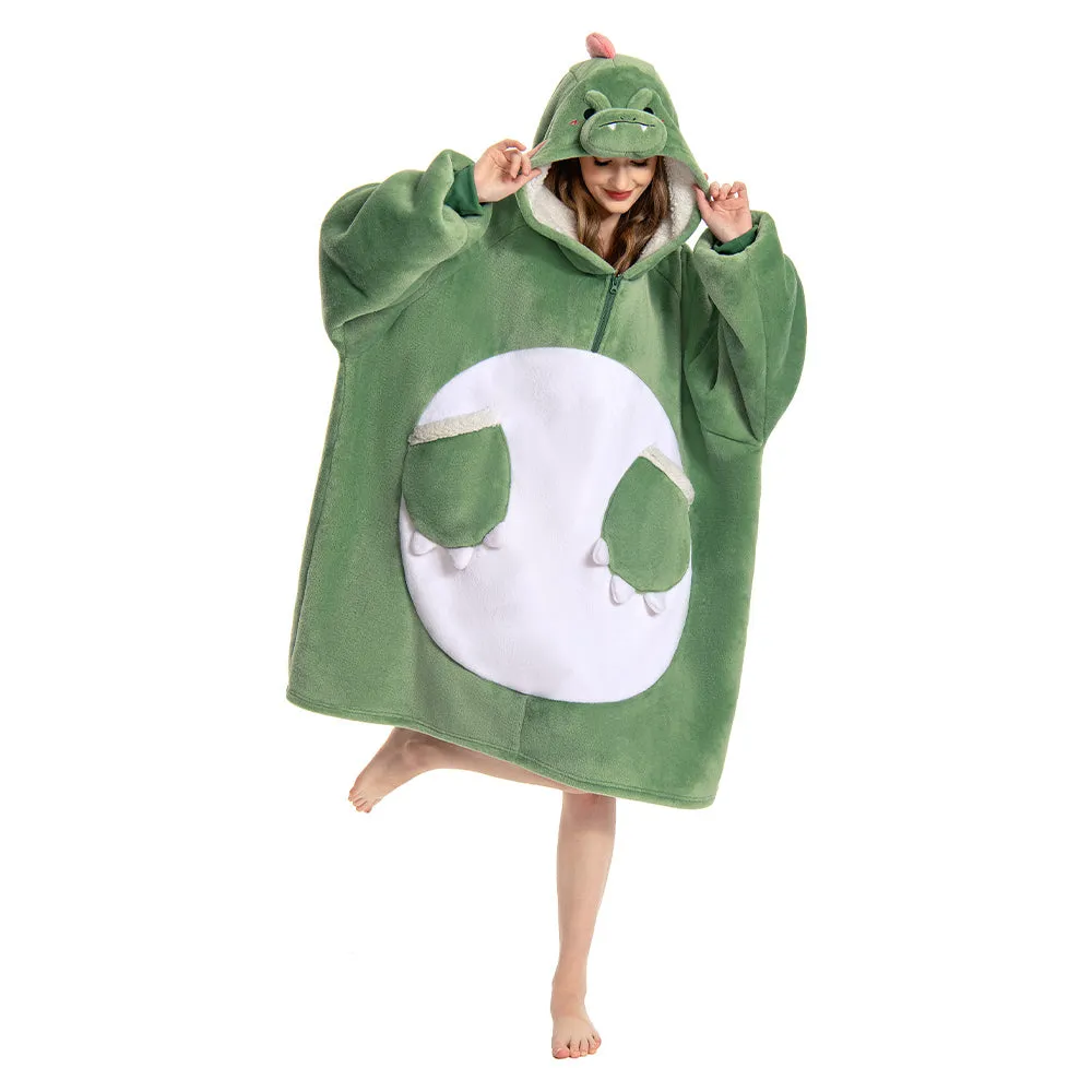 OLAOLA Dinosaur Wearable Blanket Hoodie Animals Onesie Oversized Soft Homewear With Giant Pocket For Adult sold by OLAOLA