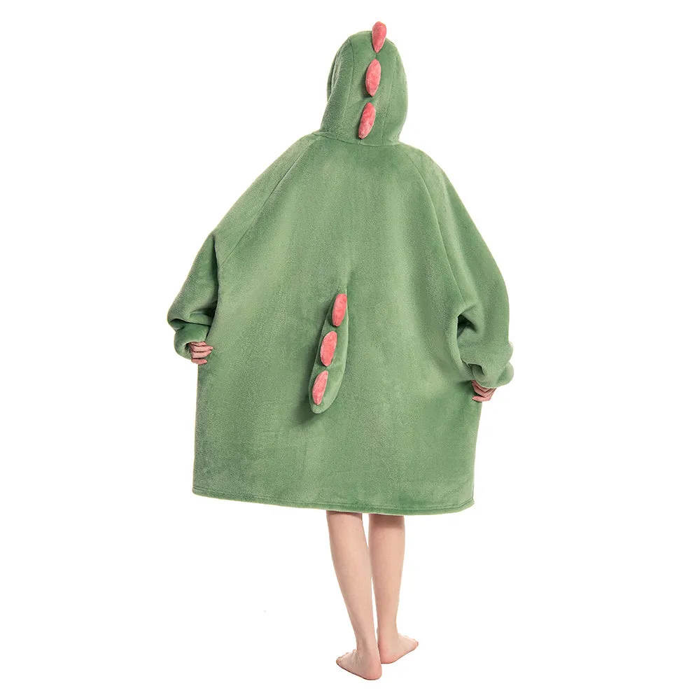 OLAOLA Dinosaur Wearable Blanket Hoodie Animals Onesie Oversized Soft Homewear With Giant Pocket For Adult sold by OLAOLA product image thumbnail 2