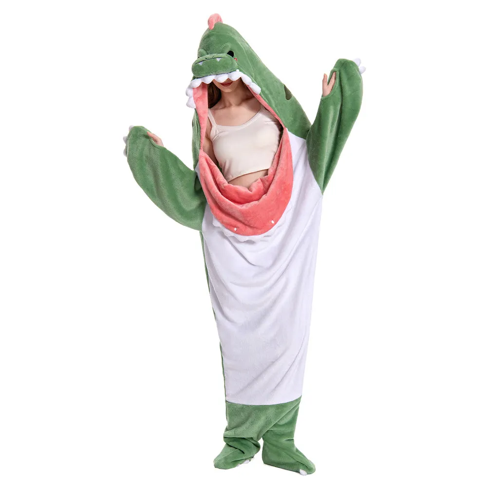OLAOLA Unisex Adult Plush Dinosaur Blanket Animals Onesie Pajamas Wearable Warm Home One-Piece Sleepwear sold by OLAOLA