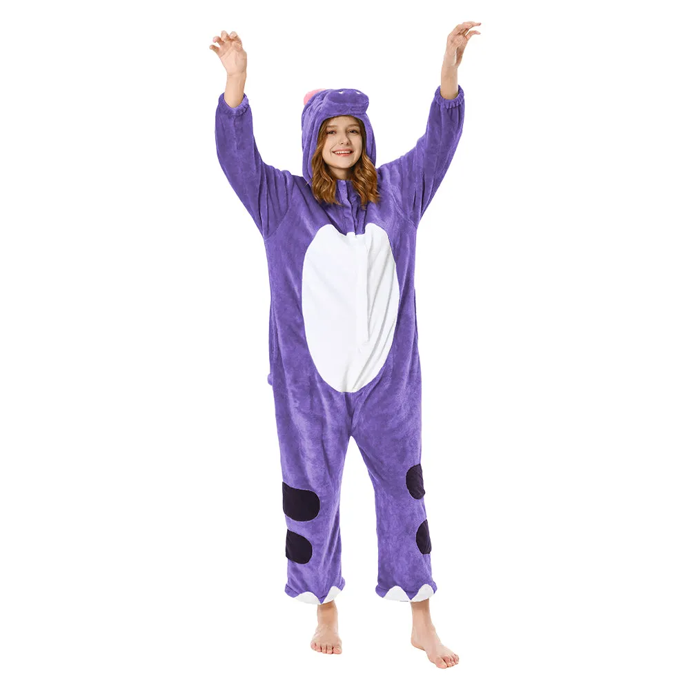 OLAOLA Unisex Adult Plush Purple Dinosaur Animals Onesie Pajamas Warm Home One-Piece Sleepwear sold by OLAOLA product image thumbnail 5