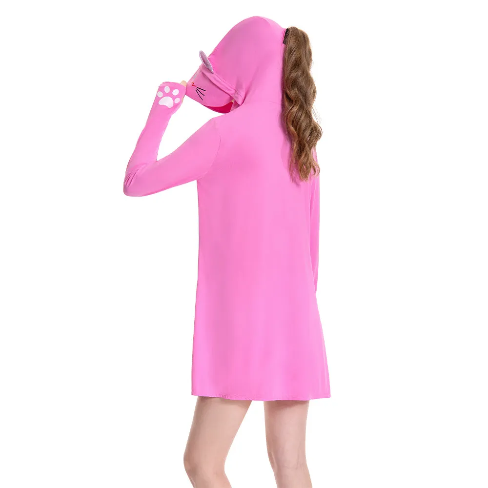 OLAOLA UPF 50+ Sun Protection Jacket Pink Cat Sunscreen Hoodie Full Zip Lightweight Long Sleeve Hiking Outdoor sold by OLAOLA product image thumbnail 3