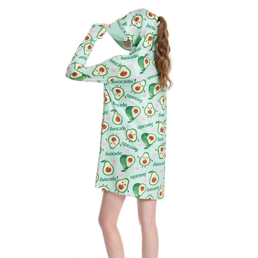 OLAOLA Women UPF 50+ Avocado Sun Protection Hoodie Beach Swim Cover Up Lightweight Long Sleeve Hiking Outdoor sold by OLAOLA product image thumbnail 3