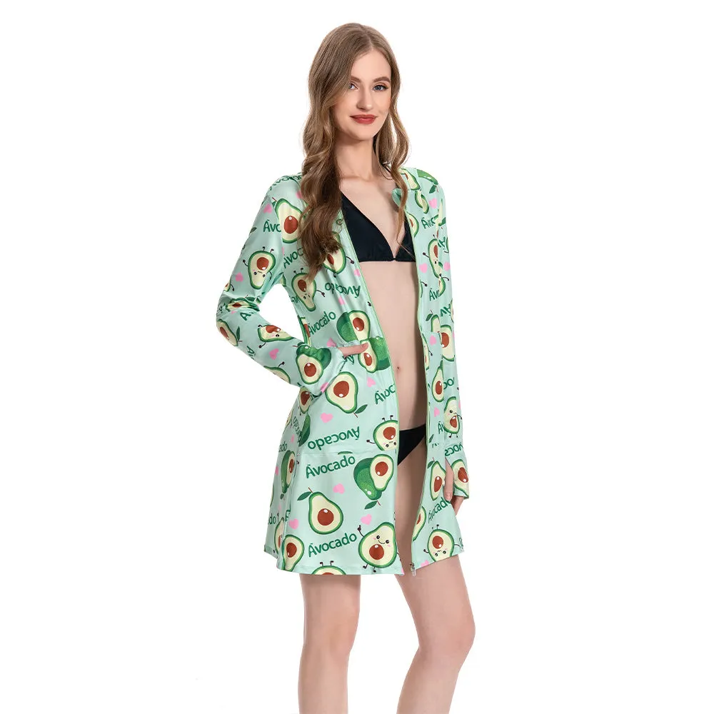 OLAOLA Women UPF 50+ Avocado Sun Protection Hoodie Beach Swim Cover Up Lightweight Long Sleeve Hiking Outdoor sold by OLAOLA product image thumbnail 5