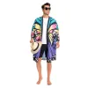 OLAOLA Men Lightweight Kimono Robe Butterfly Printed Pattern Beach Smock Animal Onesie Bathrobe Soft Casual Cloak sold by OLAOLA