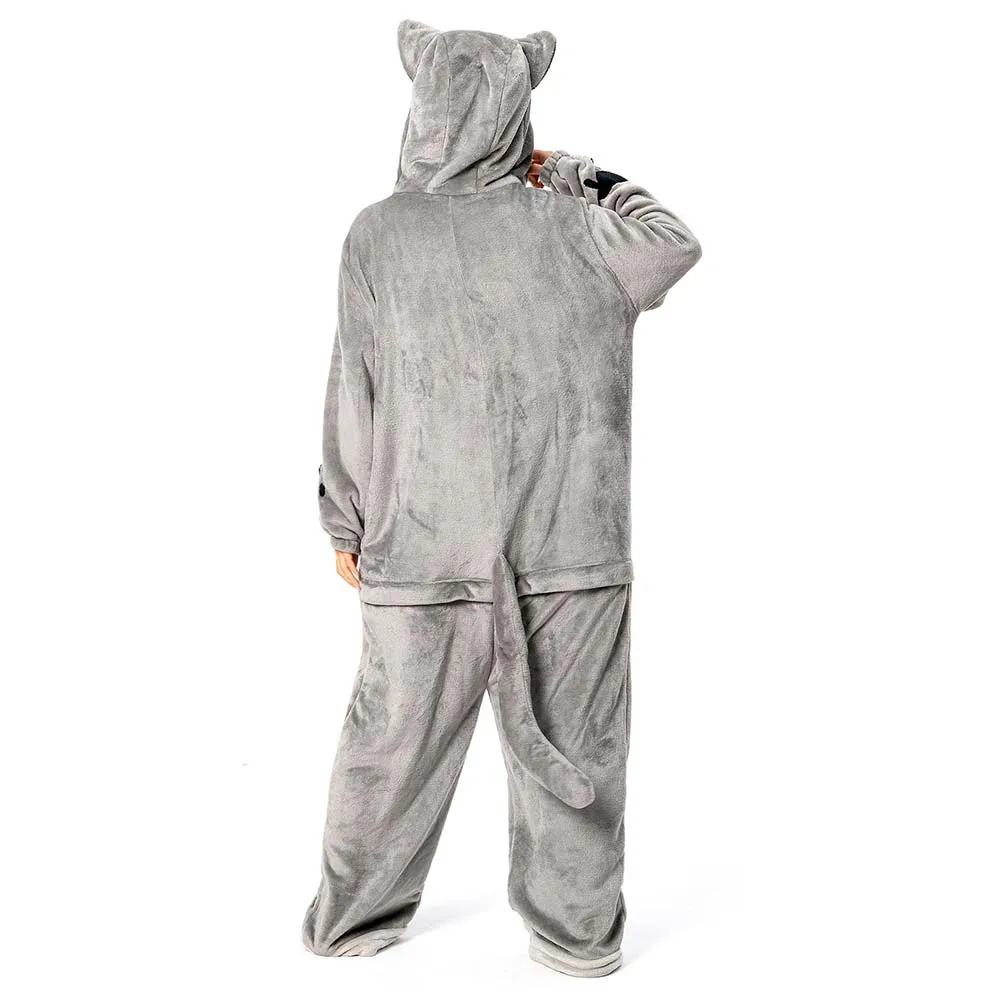 OLAOLA Unisex Adult Plush Cat Animals Onesie Pajamas Warm Home One-Piece Sleepwear sold by OLAOLA product image thumbnail 2