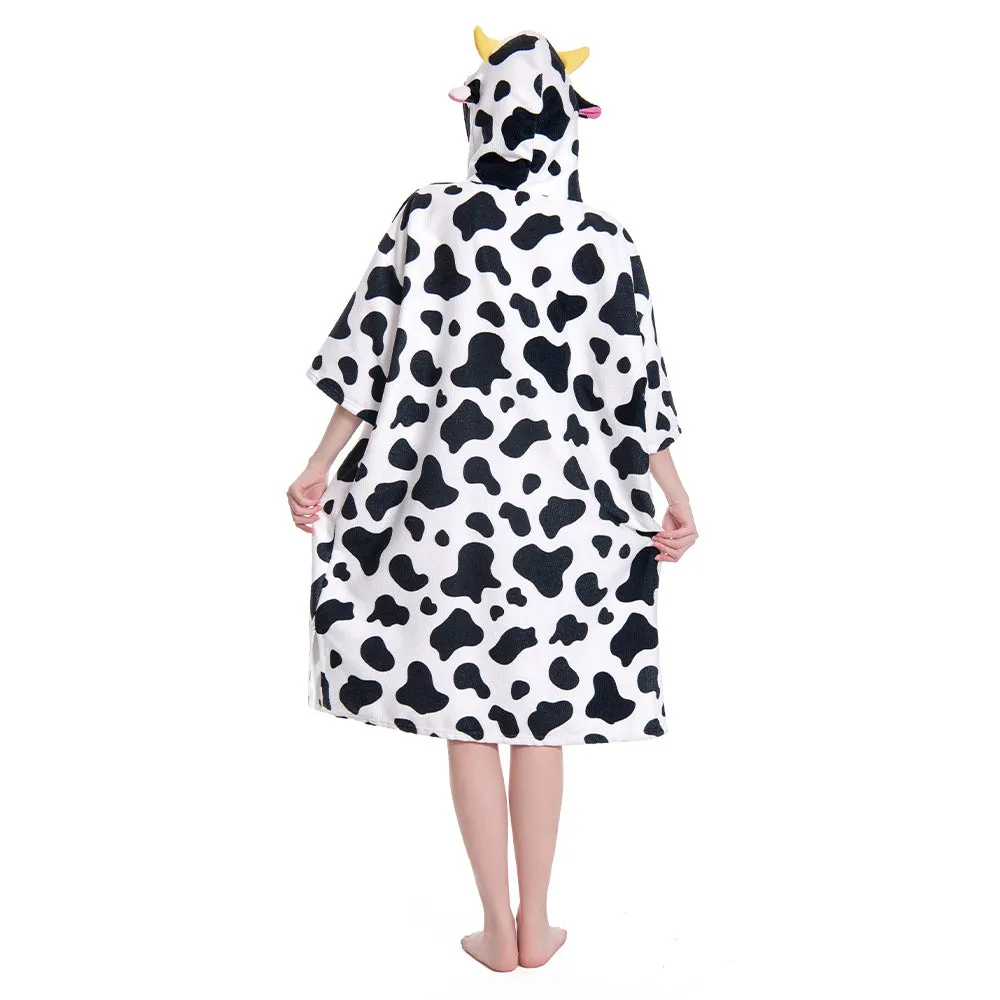 OLAOLA Pink Cow Surf Poncho Changing Towel Swim Robe Animal Onesie Beach Towels Blanket Soft Quick Dry Cover Up Outdoor sold by OLAOLA product image thumbnail 2