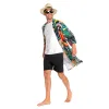 OLAOLA Men Raccoon Kimono Robe Bathrobe Summer Printed Beach Smock Lightweight Outwear Open Front Long Cardigan Cloak sold by OLAOLA