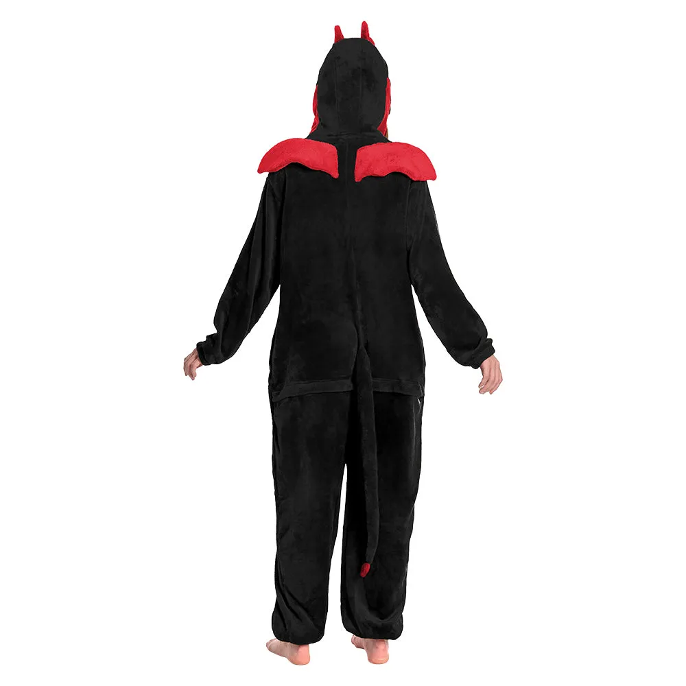 OLAOLA Unisex Adult Plush Black Dragon Animals Onesie Pajamas Warm Home One-Piece Sleepwear sold by OLAOLA product image thumbnail 2