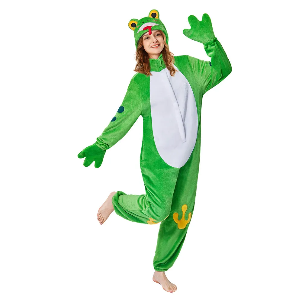 OLAOLA Unisex Adult Plush Frog Animals Onesie Pajamas Warm Home One-Piece Sleepwear sold by OLAOLA
