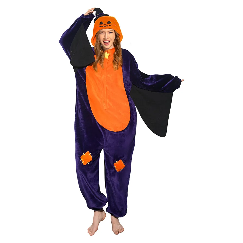 OLAOLA Unisex Adult Plush Pumpkin Food Onesie Pajamas Halloween Homewear Warm Home One-Piece Sleepwear sold by OLAOLA product image thumbnail 5
