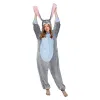 OLAOLA Unisex Adult Plush Gray Bunny Animals Onesie Pajamas Warm Easter Rabbit Homewear One-Piece Sleepwear sold by OLAOLA