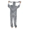 OLAOLA Unisex Adult Plush Gray Bunny Animals Onesie Pajamas Warm Easter Rabbit Homewear One-Piece Sleepwear sold by OLAOLA