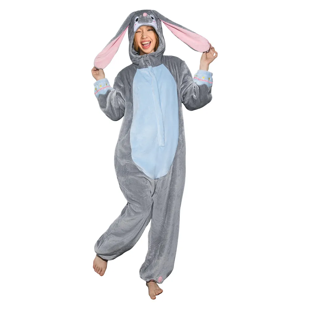 OLAOLA Unisex Adult Plush Gray Bunny Animals Onesie Pajamas Warm Easter Rabbit Homewear One-Piece Sleepwear sold by OLAOLA