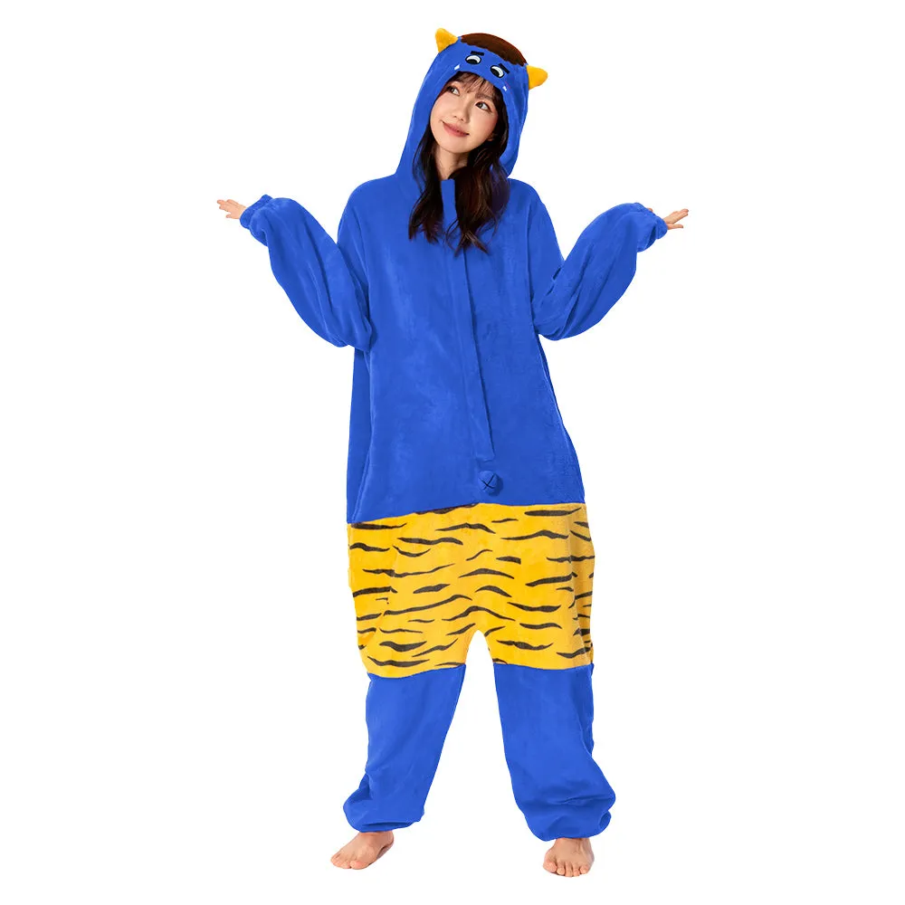 OLAOLA Unisex Adult Plush Blue Ogre Festival Onesie Pajamas Warm Home One-Piece Sleepwear sold by OLAOLA product image thumbnail 3