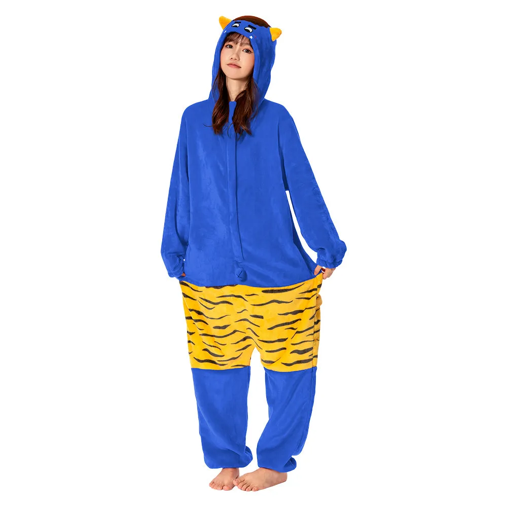 OLAOLA Unisex Adult Plush Blue Ogre Festival Onesie Pajamas Warm Home One-Piece Sleepwear sold by OLAOLA product image thumbnail 5