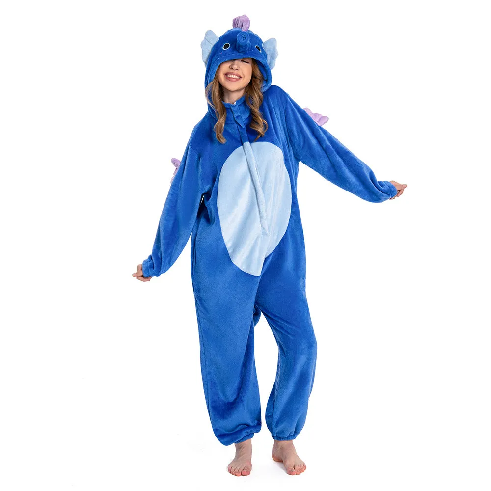 OLAOLA Unisex Adult Plush Seahorses Animals Onesie Pajamas Warm Home One-Piece Sleepwear sold by OLAOLA