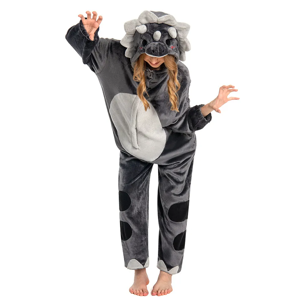 OLAOLA Unisex Adult Plush Triceratops Animals Onesie Dragon Pajamas Warm Home One-Piece Sleepwear sold by OLAOLA product image thumbnail 4