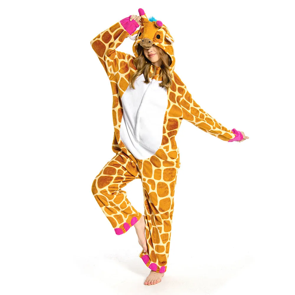 OLAOLA Unisex Adult Plush Giraffe Animals Onesie Pajamas Warm Home One-Piece Sleepwear sold by OLAOLA