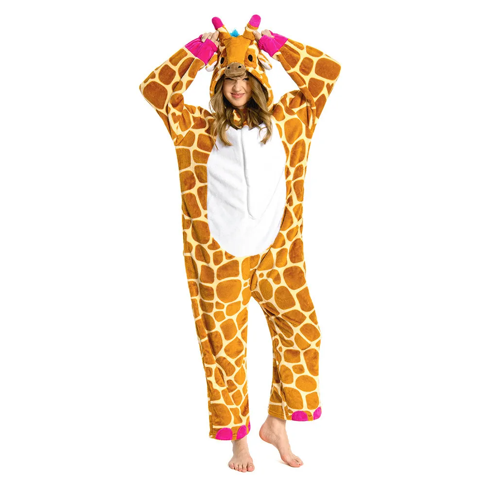 OLAOLA Unisex Adult Plush Giraffe Animals Onesie Pajamas Warm Home One-Piece Sleepwear sold by OLAOLA product image thumbnail 3