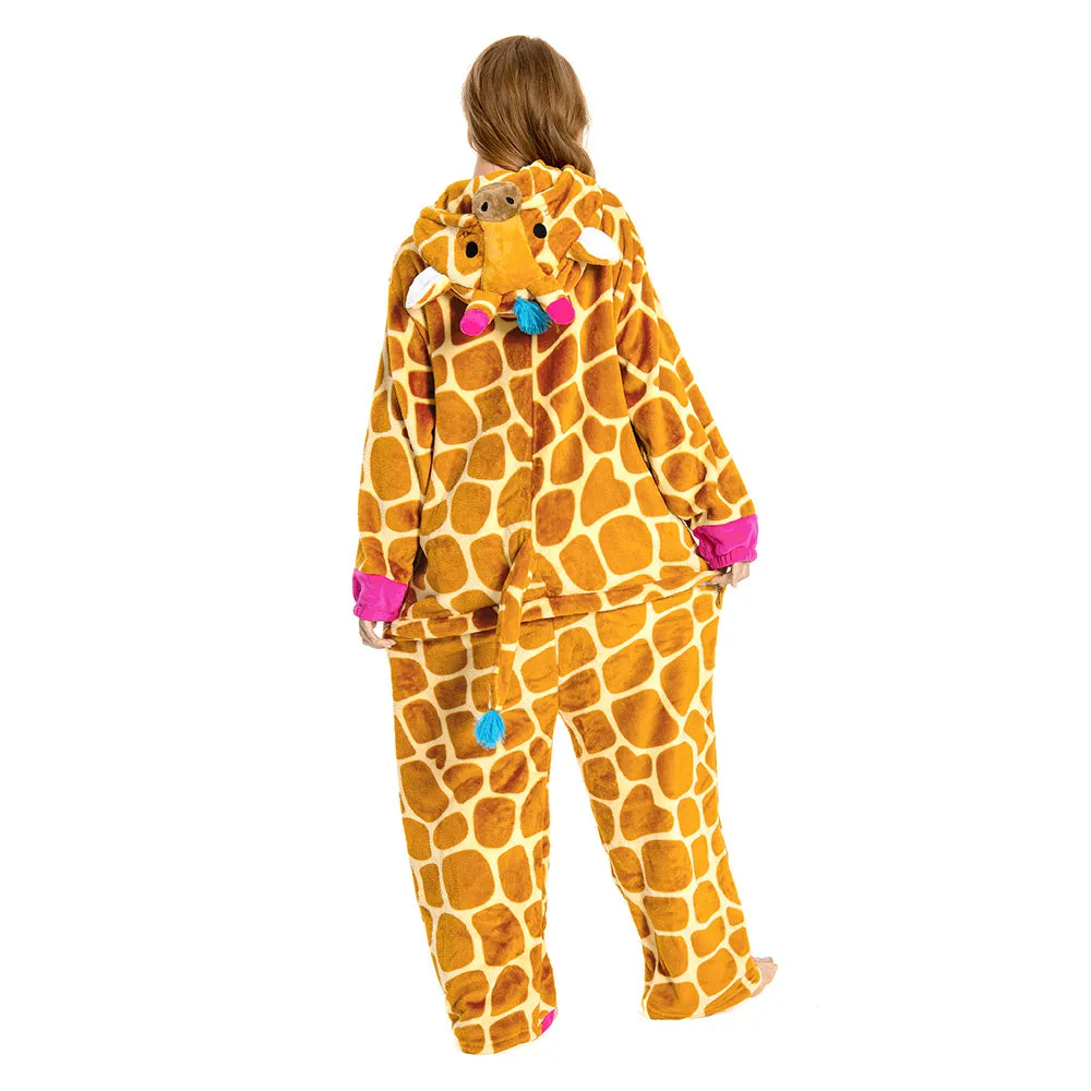 OLAOLA Unisex Adult Plush Giraffe Animals Onesie Pajamas Warm Home One-Piece Sleepwear sold by OLAOLA product image thumbnail 2