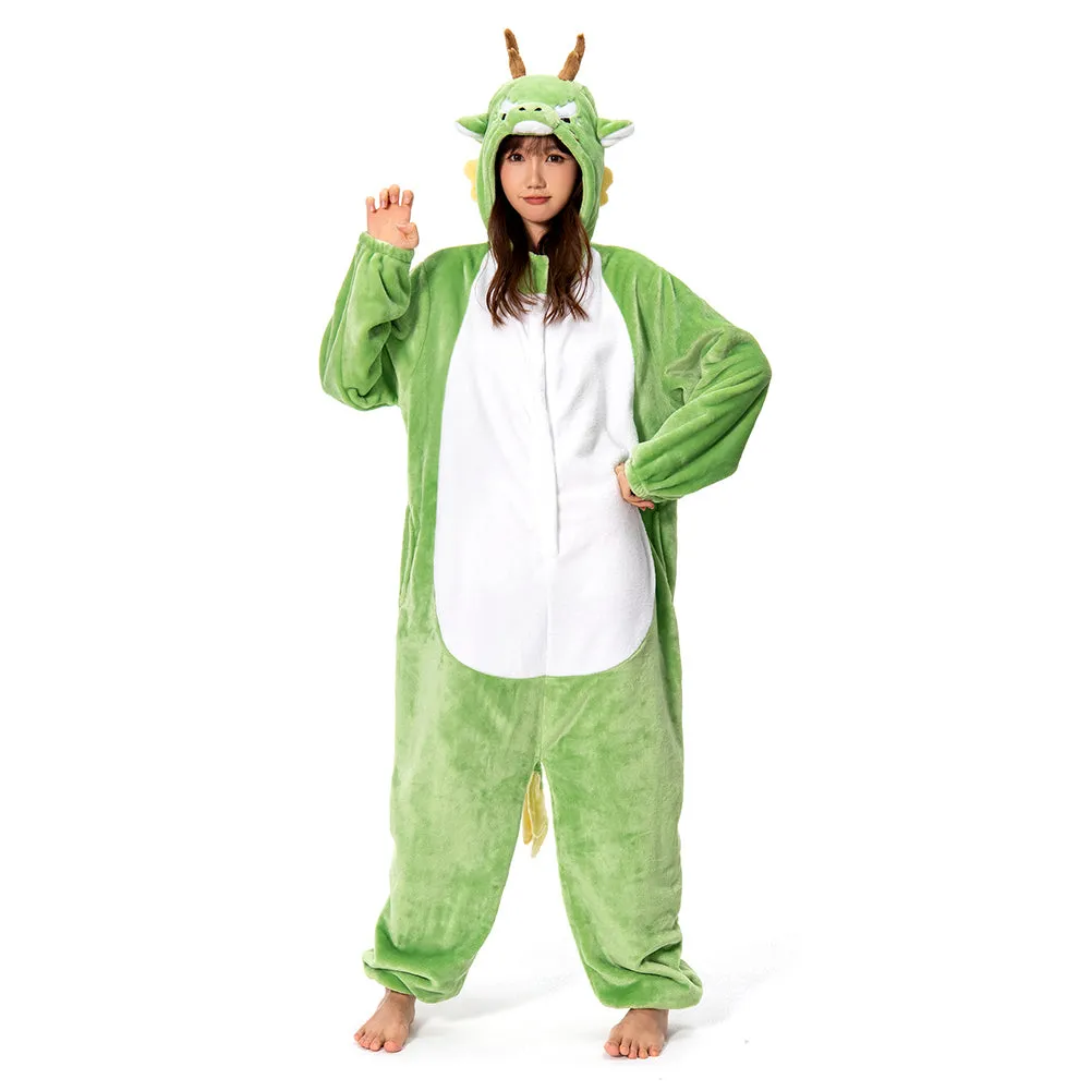 OLAOLA Unisex Adult Plush Oriental Dragon Animals Onesie Pajamas Warm Home One-Piece Sleepwear sold by OLAOLA