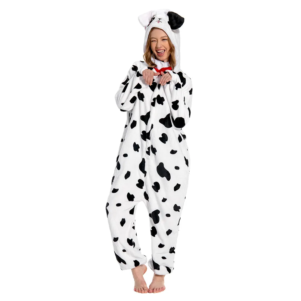 OLAOLA Unisex Adult Plush Spotty Dog Animals Onesie Pajamas Warm Home One-Piece Sleepwear sold by OLAOLA