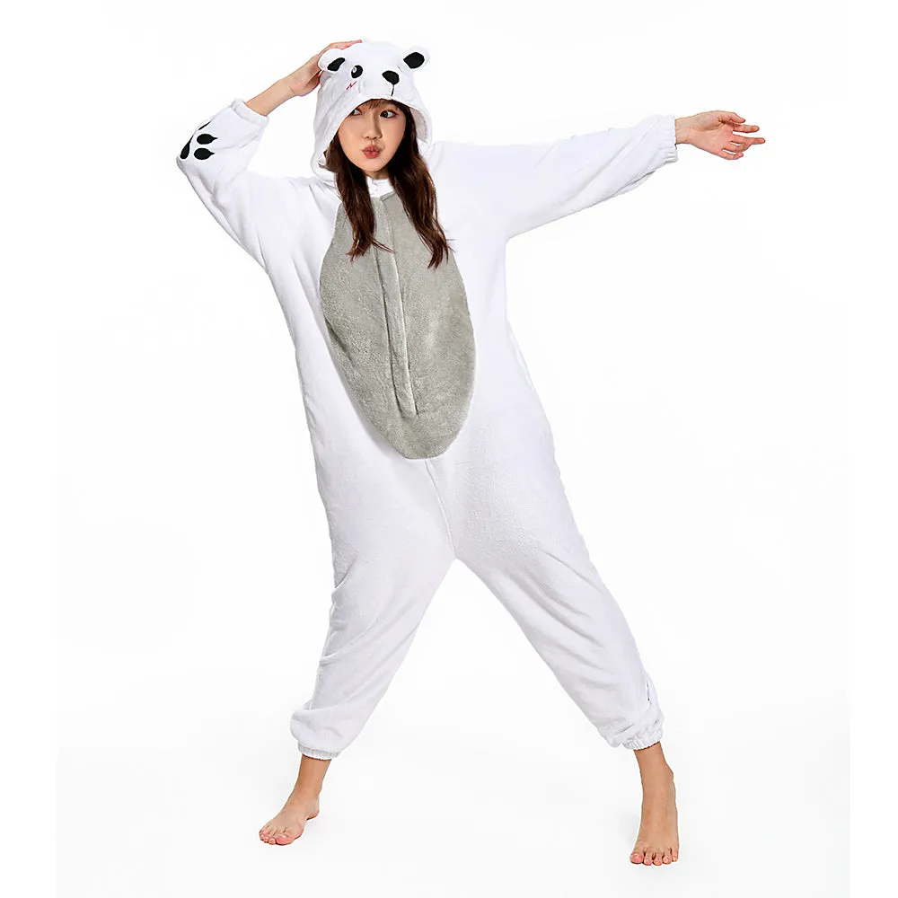 OLAOLA Unisex Adult Plush Polar Bear Animals Onesie Pajamas Warm Home One-Piece Sleepwear sold by OLAOLA product image thumbnail 4