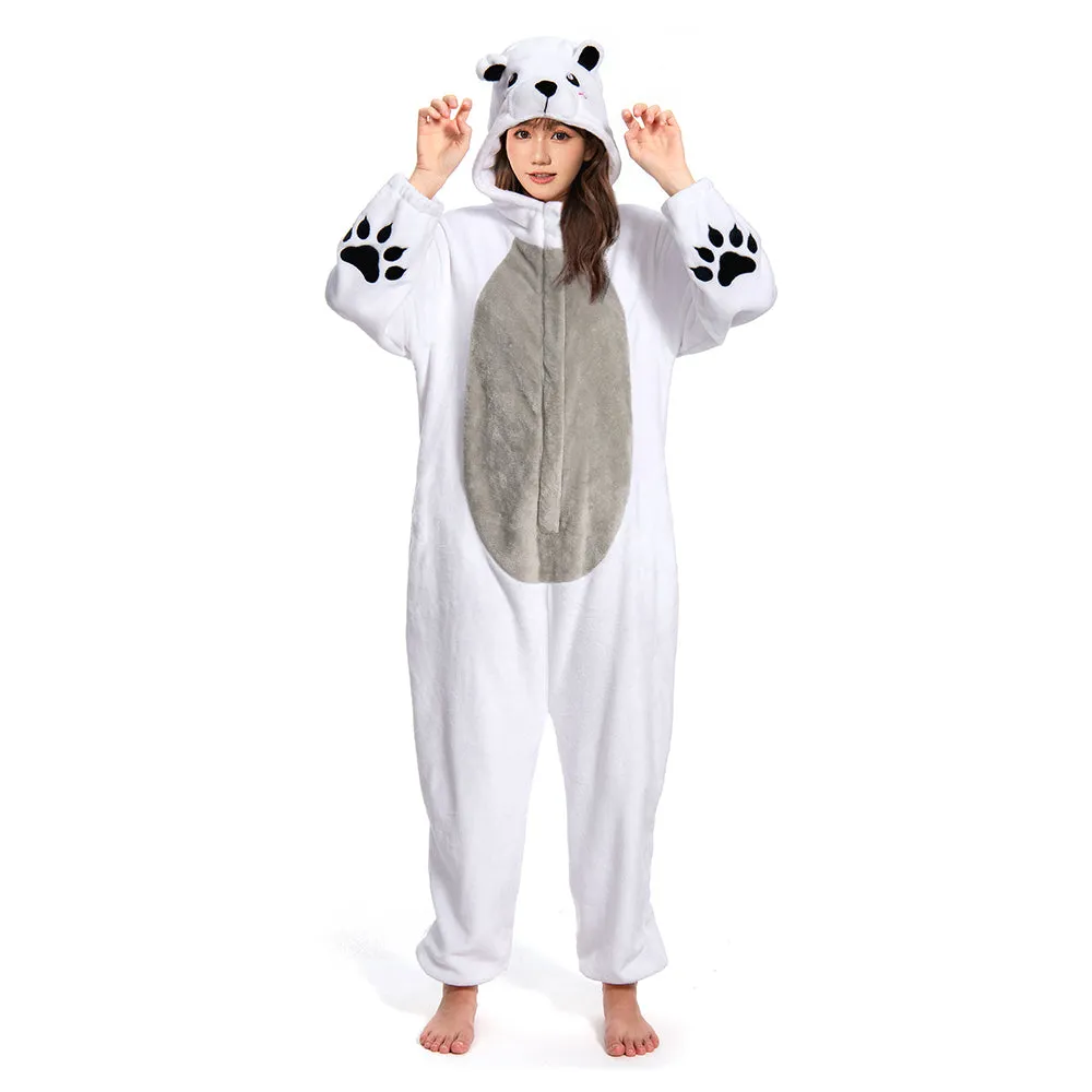 OLAOLA Unisex Adult Plush Polar Bear Animals Onesie Pajamas Warm Home One-Piece Sleepwear sold by OLAOLA