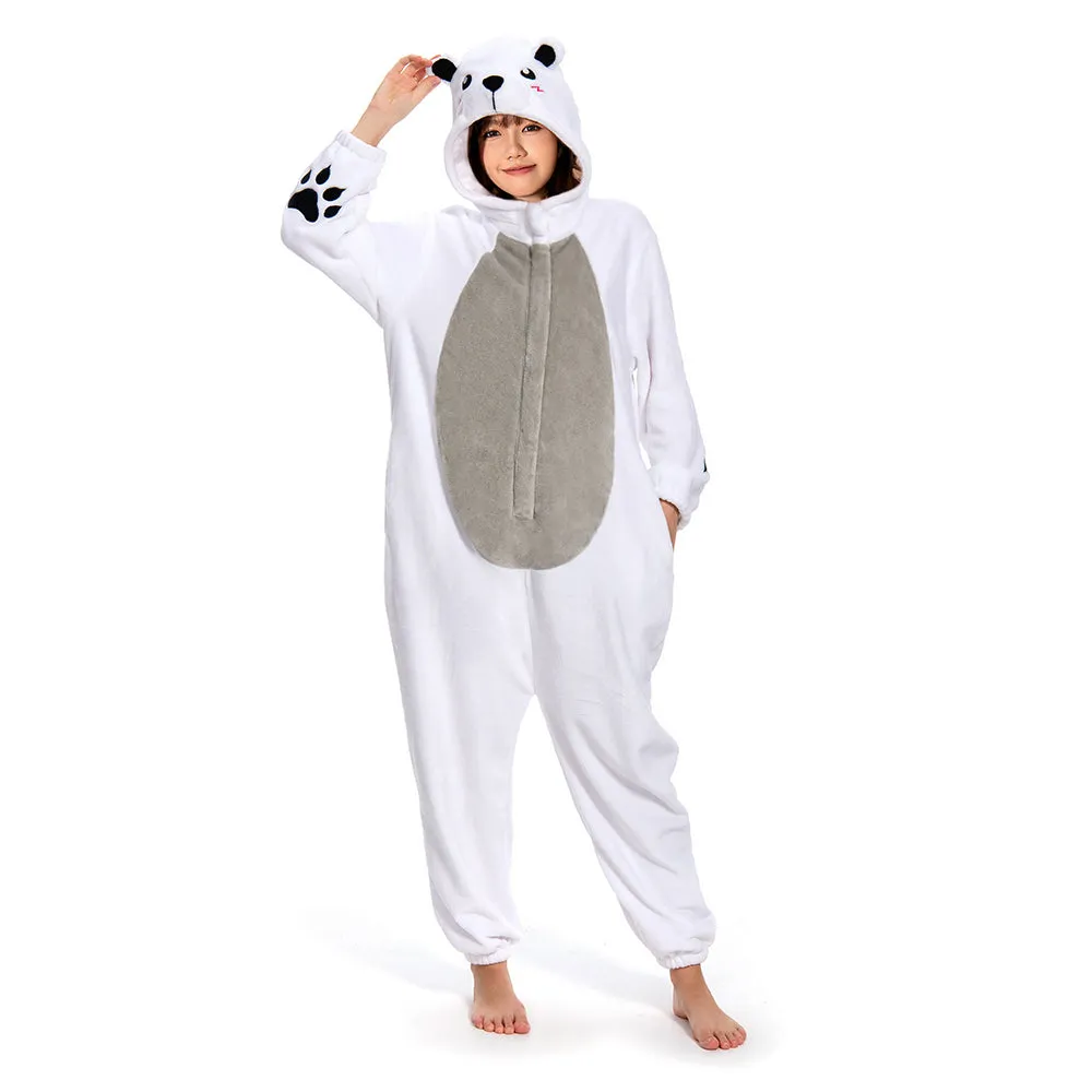 OLAOLA Unisex Adult Plush Polar Bear Animals Onesie Pajamas Warm Home One-Piece Sleepwear sold by OLAOLA product image thumbnail 5