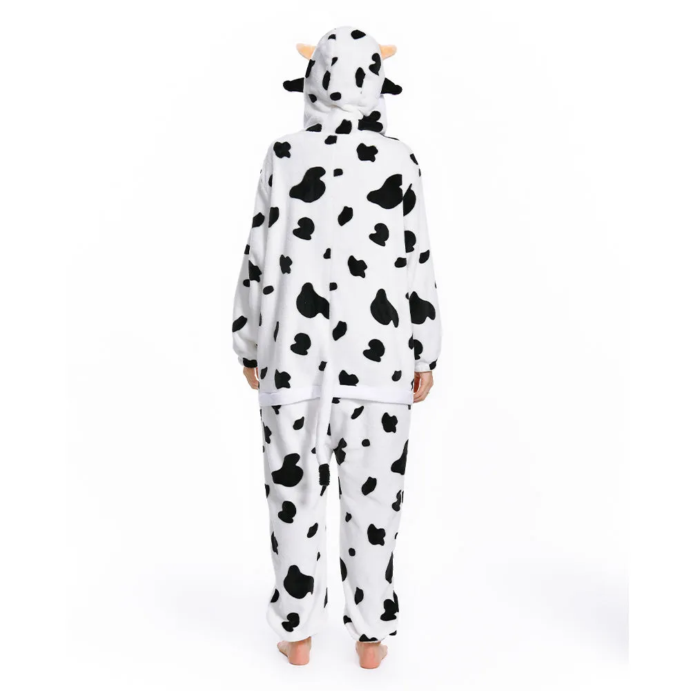 OLAOLA Unisex Adult Plush Pink Cow Animals Onesie Pajamas Warm Home One-Piece Sleepwear sold by OLAOLA product image thumbnail 2