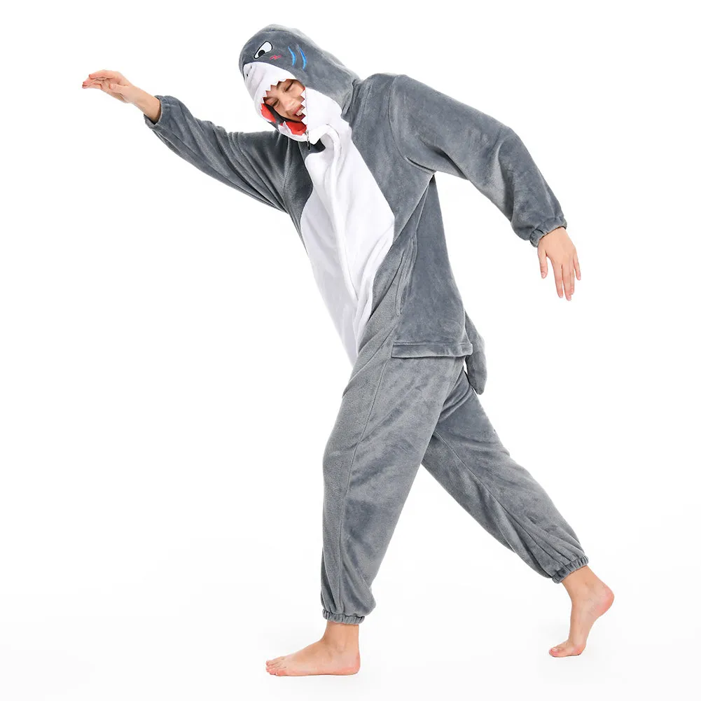 OLAOLA Unisex Adult Plush Shark Animals Onesie Pajamas Warm Home One-Piece Sleepwear sold by OLAOLA product image thumbnail 5