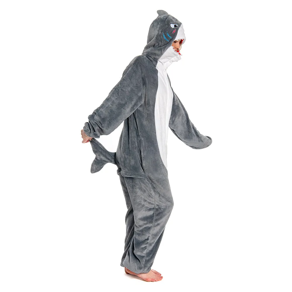 OLAOLA Unisex Adult Plush Shark Animals Onesie Pajamas Warm Home One-Piece Sleepwear sold by OLAOLA product image thumbnail 4