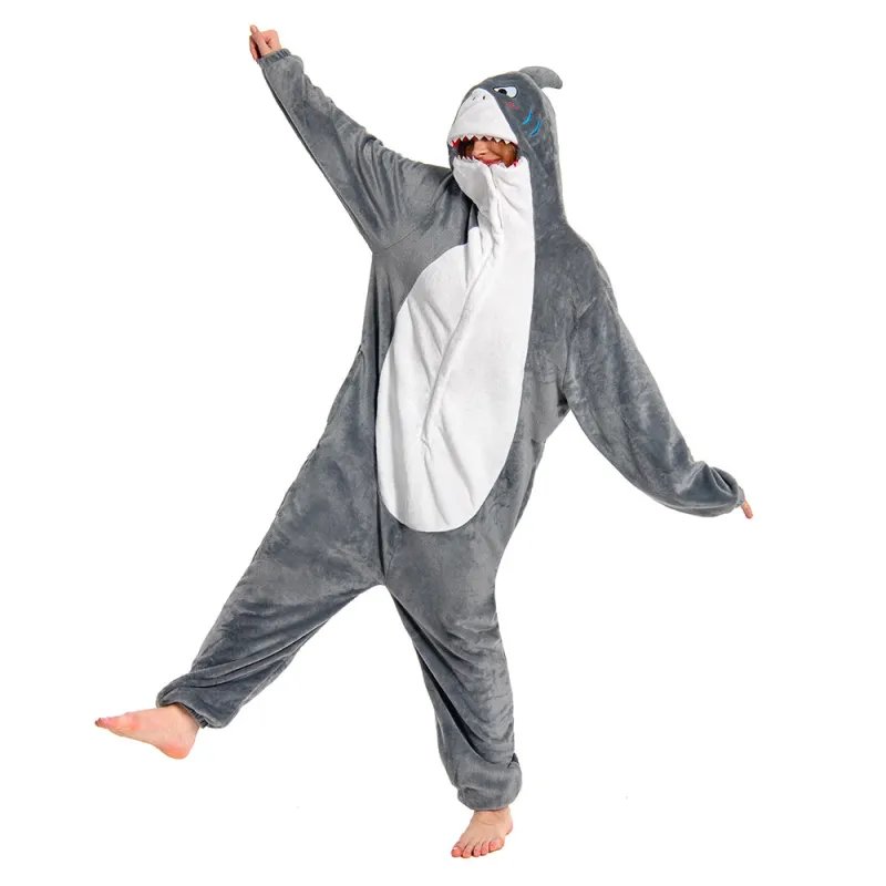 OLAOLA Unisex Adult Plush Shark Animals Onesie Pajamas Warm Home One-Piece Sleepwear sold by OLAOLA