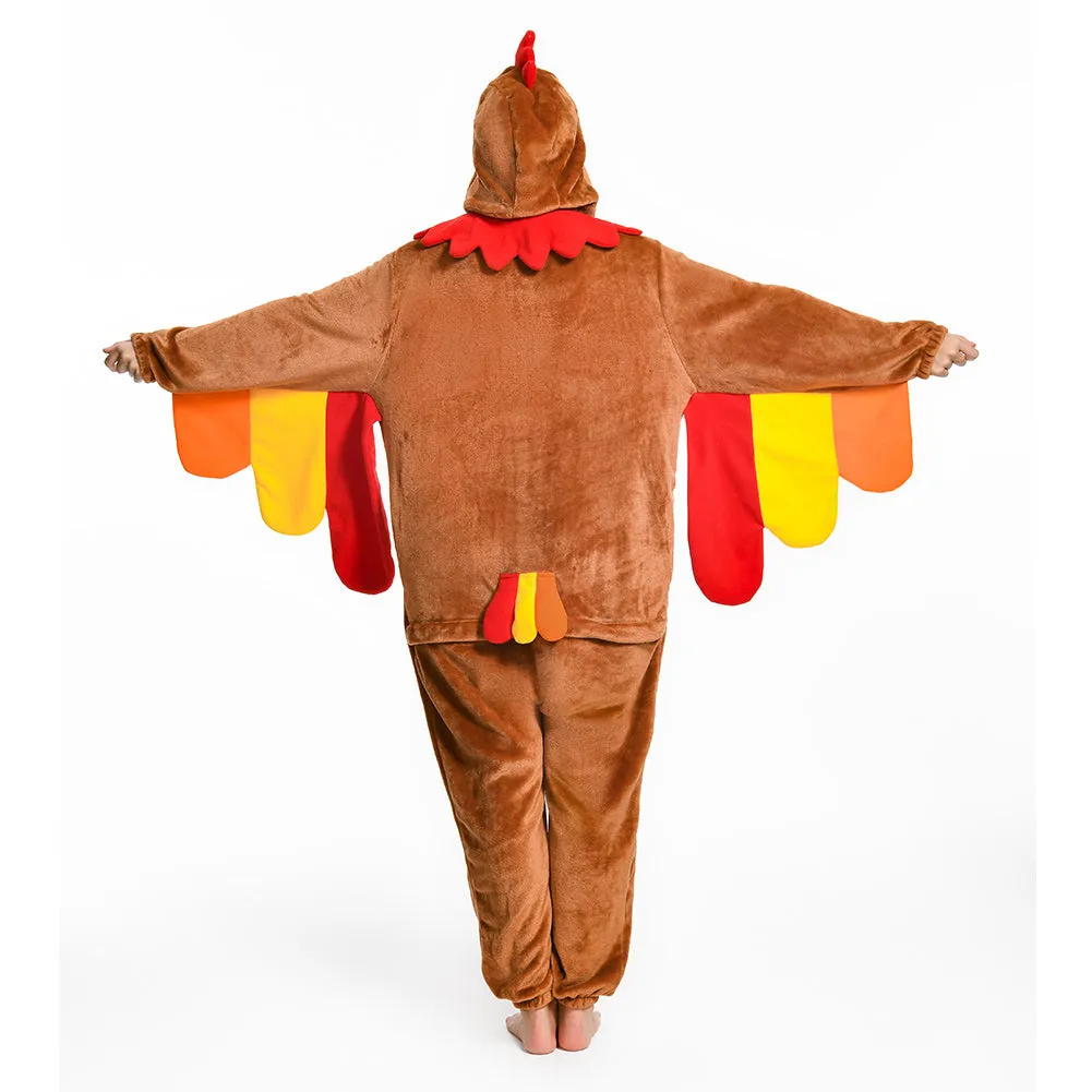 OLAOLA Unisex Adult Plush Turkey Animals Onesie Pajamas Warm Home One-Piece Sleepwear sold by OLAOLA product image thumbnail 2