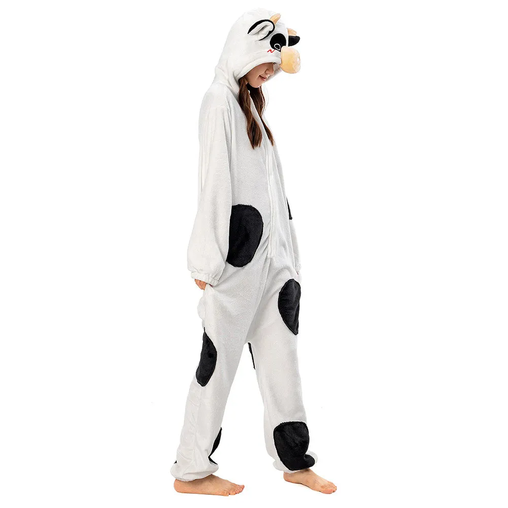 OLAOLA Unisex Adult Plush Dairy Cattle Animals Onesie Pajamas Warm Home One-Piece Sleepwear sold by OLAOLA product image thumbnail 3