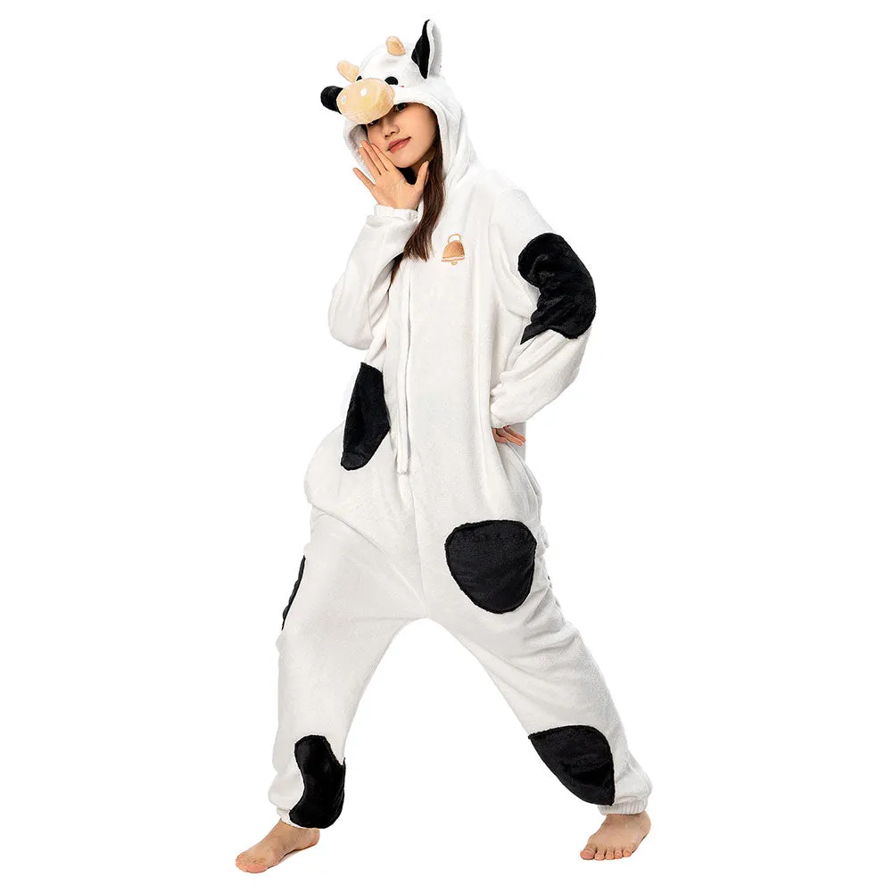 OLAOLA Unisex Adult Plush Dairy Cattle Animals Onesie Pajamas Warm Home One-Piece Sleepwear sold by OLAOLA product image thumbnail 5