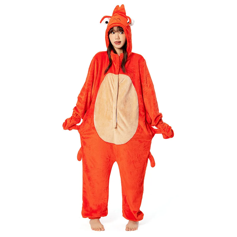 OLAOLA Unisex Adult Plush Crayfish Animals Onesie Pajamas Warm Home One-Piece Sleepwear sold by OLAOLA product image thumbnail 5