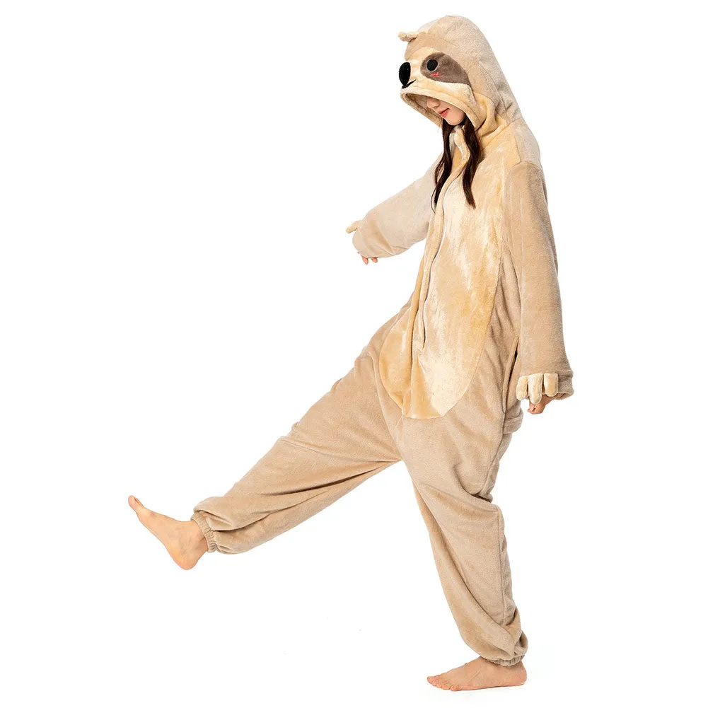 OLAOLA Unisex Adult Plush Bradypod Sloth Animals Onesie Pajamas Warm Home One-Piece Sleepwear sold by OLAOLA product image thumbnail 3